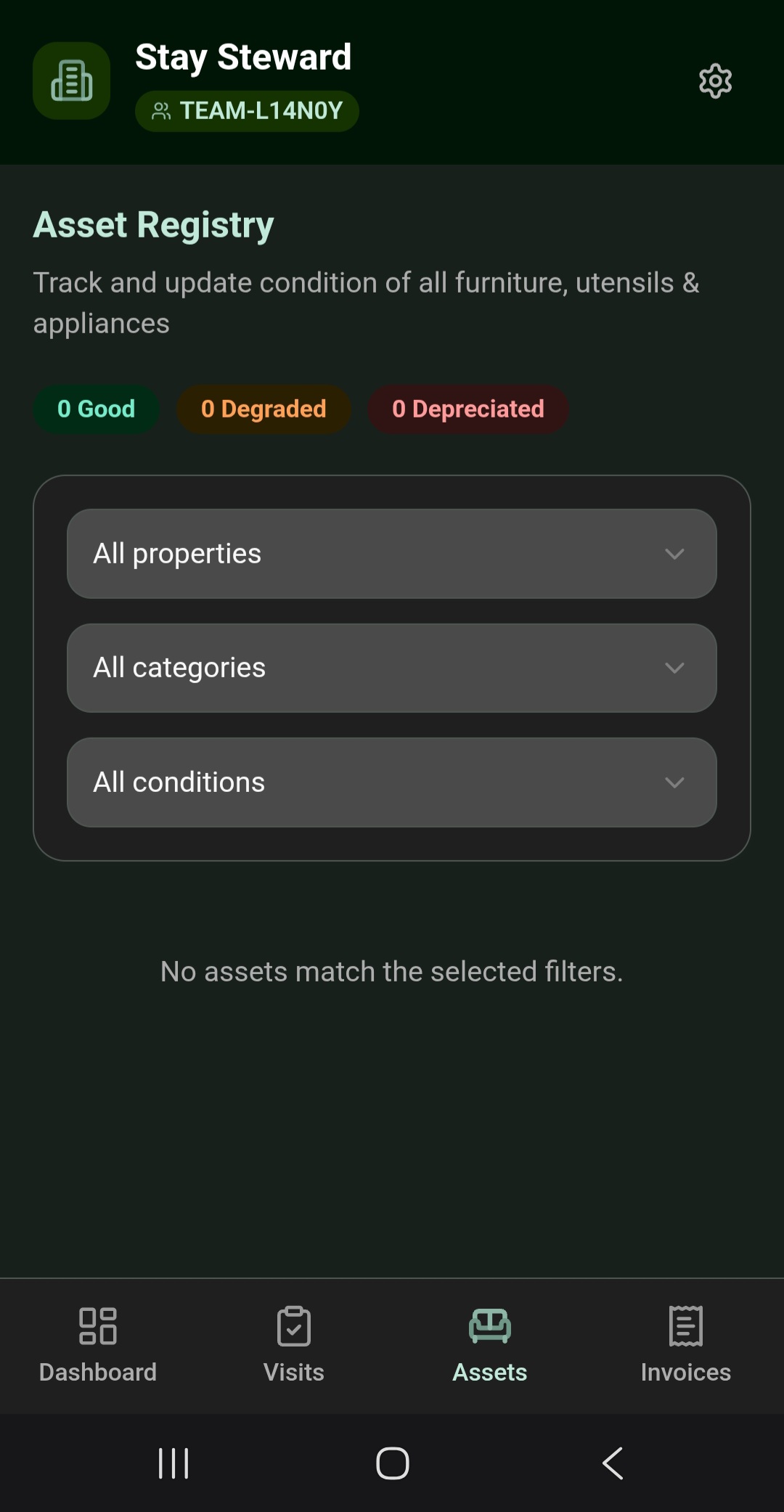 Asset Registry Screen